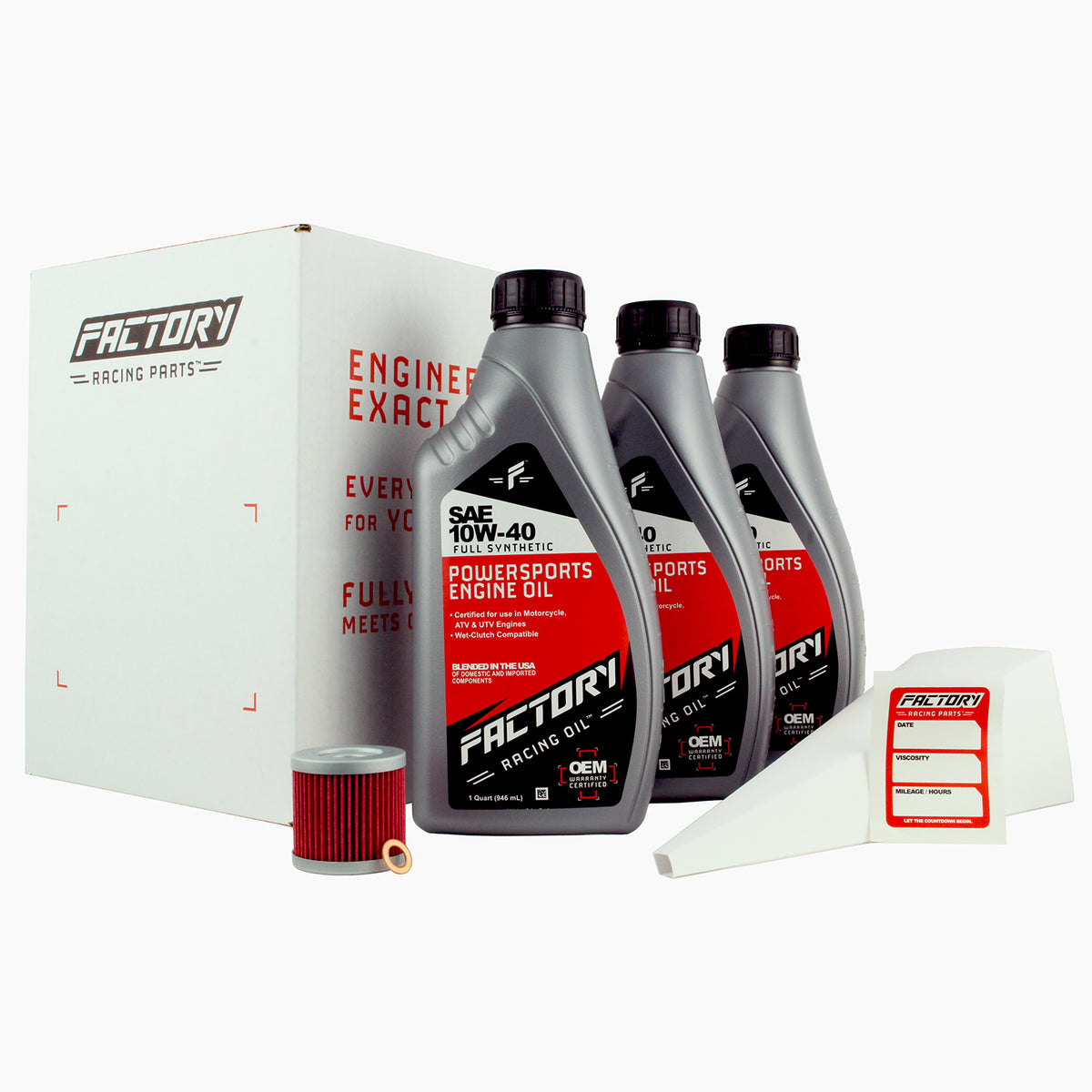 Factory Racing Parts SAE 10W-40 3 Quart Oil Change Kit For