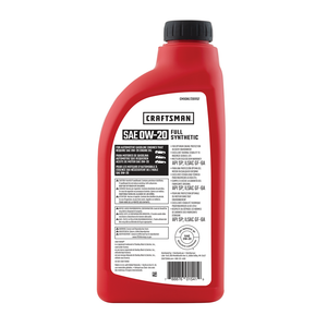 CRAFTSMAN 5.5 Quart 0W-20 Full Synthetic Oil Change Kit Fits Jeep® Cherokee, Compass, and Renegade 2.4L Vehicles