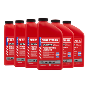 CRAFTSMAN 10W-40 Full Synthetic Powersports Engine Oil – 6 Quarts (CMXOKLT201160-6)