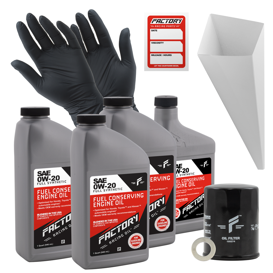 Factory Racing Parts SAE 0W-20 Full Synthetic 3.5 Quart Oil Change Kit for Honda Civic, Accord, CR-V, Fit, HR-V