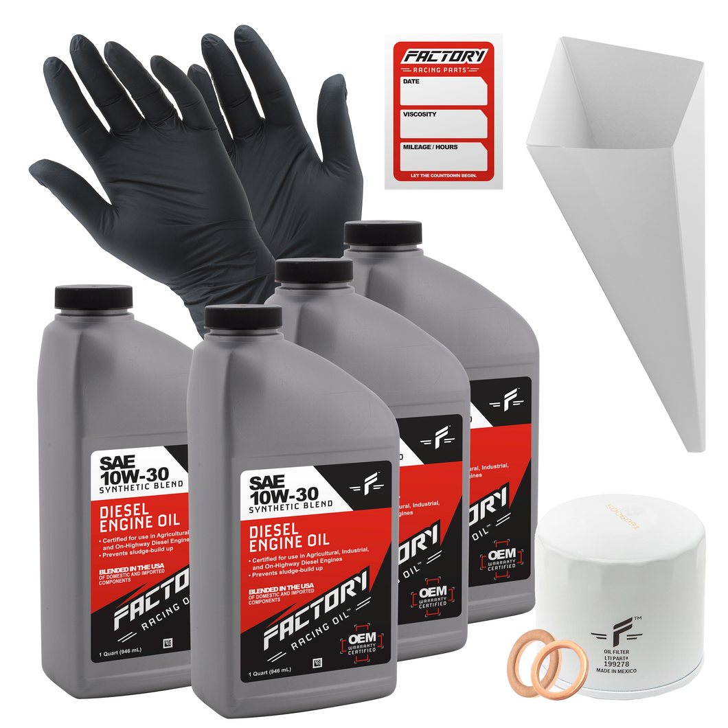 Factory Racing Parts SAE 10W-30 Synthetic Blend 4 Quart Oil Change Kit for Kubota
