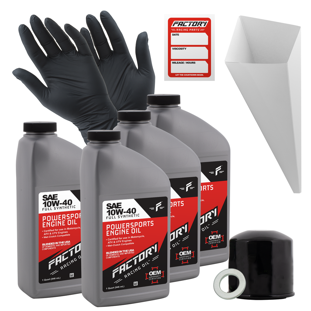 Factory Racing Parts SAE 10W-40 4 Quart Oil Change Kit For Honda VF500C, VF500FF, CBX750F