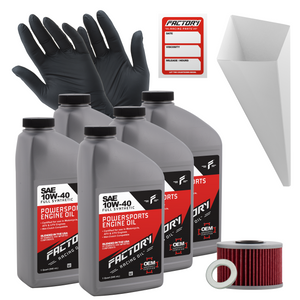 Factory Racing Parts SAE 10W-40 5 Quart Oil Change Kit For Honda TRX500FA Rubicon 2015-19