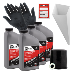 Factory Racing Parts SAE 10W-40 Full Synthetic 4 Quart Oil Change Kit compatible with Kawasaki ZX600 ZX1000 ZX750 ZX900 KRF1000