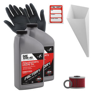 Factory Racing Parts SAE 10W-40 Full Synthetic 2 Quart Oil Change Kit compatible with Kawasaki KLX300R