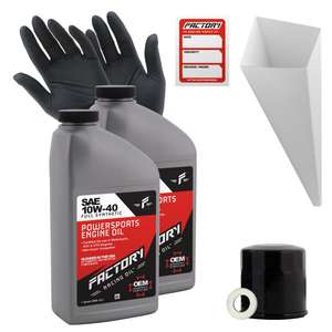 Factory Racing Parts SAE 10W-40 Full Synthetic 2 Quart Oil Change Kit compatible with Kawasaki KAF400 Mule SX