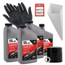 Load image into Gallery viewer, Factory Racing Parts SAE 10W-40 Full Synthetic 3.5 Quart Oil Change Kit fits Suzuki DL1000, DL1050, GSX-R1000, GSX-S1000, LT-F400
