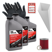 Load image into Gallery viewer, Factory Racing Parts SAE 10W-40 Full Synthetic 2.5 Quart Oil Change Kit fits Suzuki LT230, LT-F230, LT-F250
