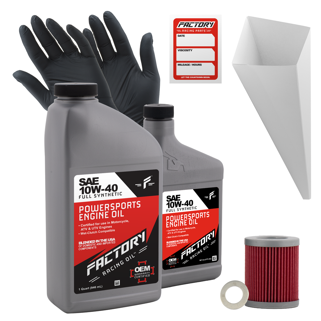 Factory Racing Parts SAE 10W-40 Full Synthetic 1.5 Quart Oil Change Kit fits Suzuki DR-Z125, SP125