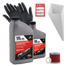 Load image into Gallery viewer, Factory Racing Parts SAE 10W-40 Full Synthetic 1.5 Quart Oil Change Kit fits Suzuki AN400 Burgman, LT-Z90 Quadsport
