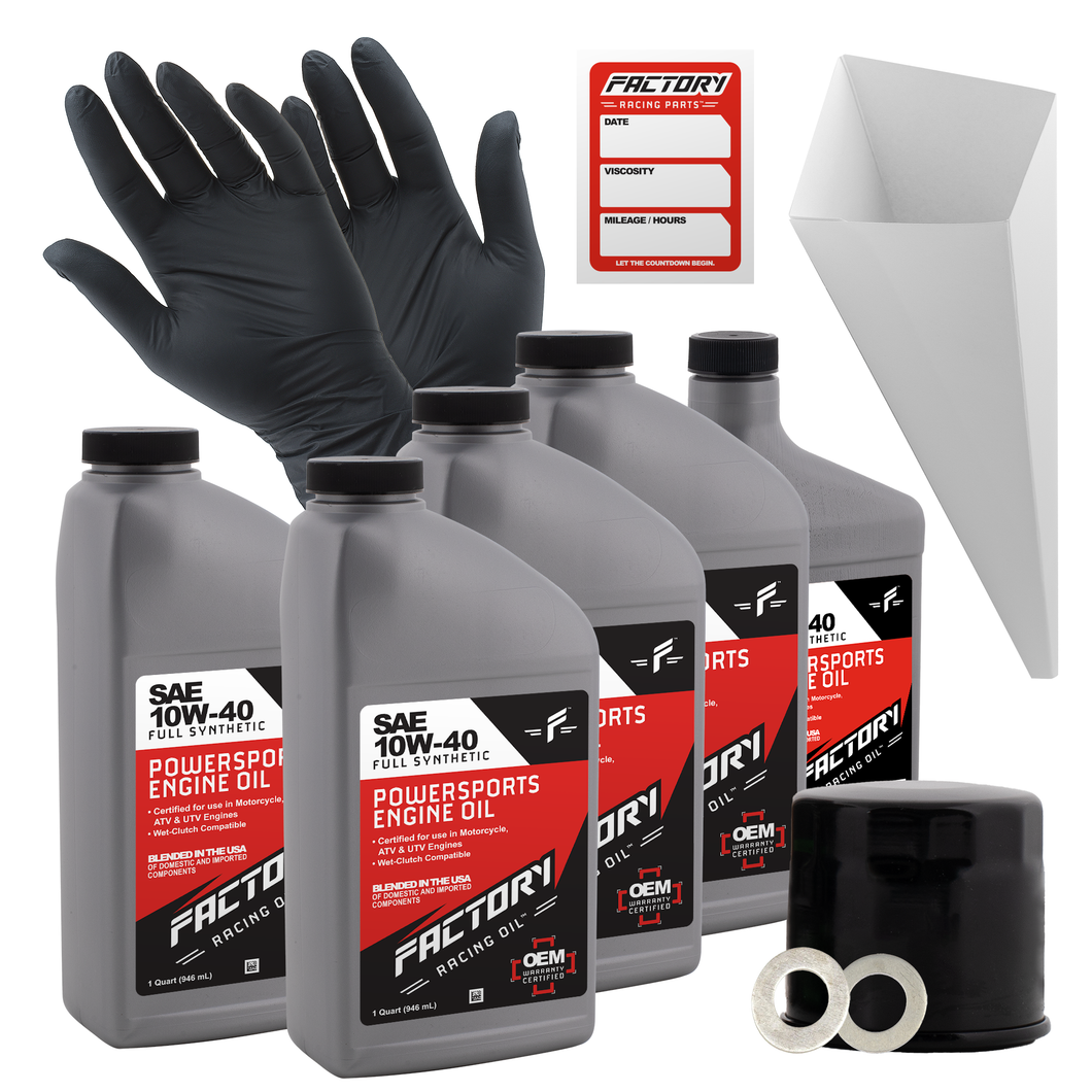 Factory Racing Parts SAE 10W-40 Full Synthetic 4.5 Quart Oil Change Kit fits Suzuki C90B, VL1500 LC