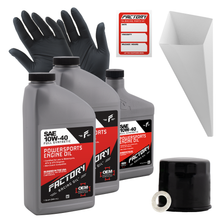 Load image into Gallery viewer, Factory Racing Parts SAE 10W-40 Full Synthetic 2.5 Quart Oil Change Kit fits Suzuki VZ800 Marauder

