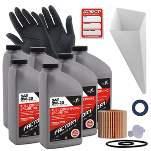 Factory Racing Parts Oil Change Kit For Toyota Avalon 2019-2022, Camry 2018-2022, Sienna 2017-2020, Highlander 2017-2021 0W-20 Full Synthetic Oil - 6 Quarts