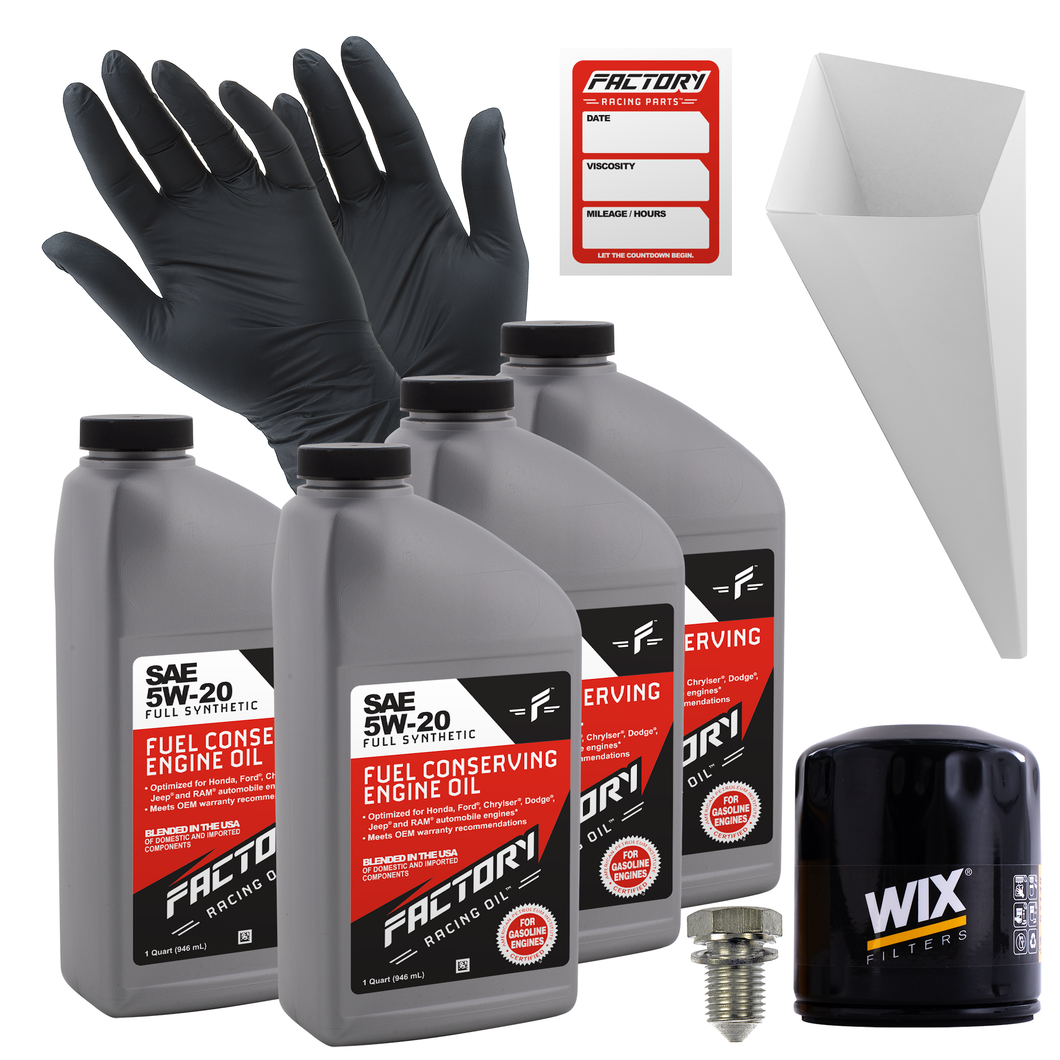 Factory Racing Parts Oil Change Kit For Ford Ranger 2.3L L4 2005-2011 5W-20 Full Synthetic Oil - 4 Quarts