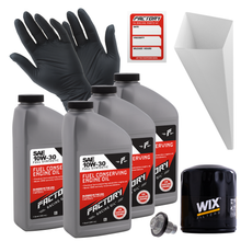 Load image into Gallery viewer, Factory Racing Parts Oil Change Kit For Plymouth Reliant 2.2L 1981-1989, 2.5L 1986 10W-30 Full Synthetic Oil - 4 Quarts
