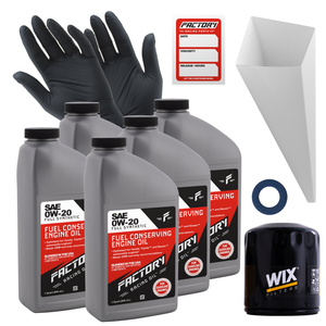 Factory Racing Parts Oil Change Kit For Toyota Highlander 3.3L V6 2008-2010 0W-20 Full Synthetic Oil - 5 Quarts