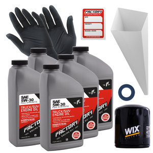 Factory Racing Parts Oil Change Kit For Toyota Avalon 1995-04, Camry 1994-06, Highlander 2001-07, Sienna 1998-06, Solara 1999-08, Tacoma 2005-15, Tundra 2005-08 5W-30 Full Synthetic Oil - 5 Quarts