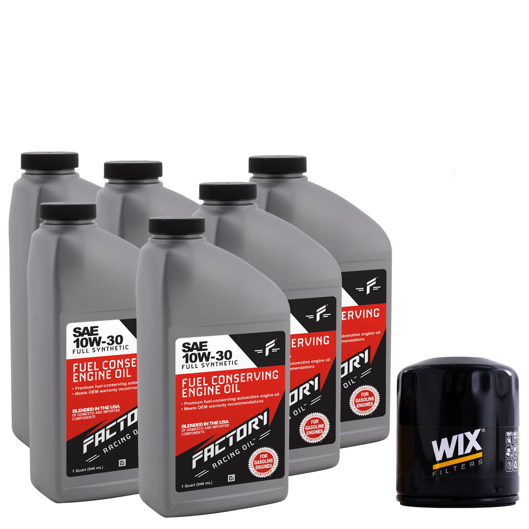 Factory Racing Parts Basic Oil Change Kit Compatible with Jeep 4.0L 1991-2001 Cherokee, 1991-1992 Comanche, 1993-2004 Grand Cherokee, 1991-2006 Wrangler 10W-30 Oil - 6 Quarts