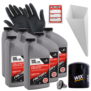 Factory Racing Parts Oil Change Kit For Jeep Cherokee 1991-2001, Comanche 1991-1992, Grand Cherokee 1993-2004, Wrangler 1991-2006 4.0L 10W-30 Full Synthetic Oil - 6 Quarts