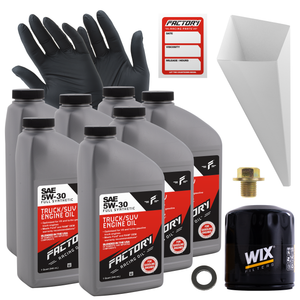 Factory Racing Parts Oil Change Kit For Ford Bronco 2021-2023, Ranger 2019-2023 2.3L 5W-30 Full Synthetic Oil - 7 Quarts