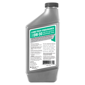 Lube-Tech Endurance Euro Full Synthetic 0W-30 Motor Oil – 1 Quart – Case of 6