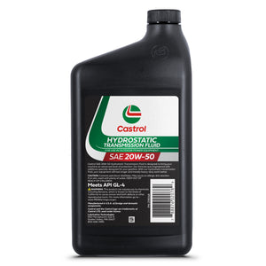 Castrol SAE 20W50 Hydrostatic Transmission Fluid For Use in Outdoor Power Equipment – API GL-4 – 1 Quart