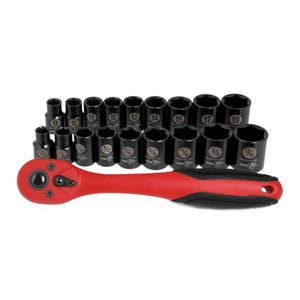 Performance Tool W38337 19 Piece 3/8" Dr Black Socket Set