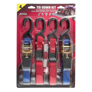 Erickson 05606 Combo Pack (2 - 1" x 10' 1200 lb Ratchet, 2 - 1" x 6' 1200 lb Cam) (Set of 4)