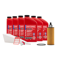 Load image into Gallery viewer, CRAFTSMAN 6 Quart 5W-20 Full Synthetic Oil Change Kit Fits Select Chrysler 200, 300, Town &amp; Country 3.6L Vehicles
