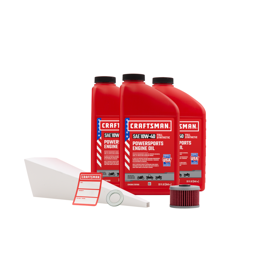 CRAFTSMAN 3 Quart 10W-40 Full Synthetic Oil Change Kit Fits Honda ATC250ES, TRX420FE/FM, TRX420TE/TM, TRX500FE