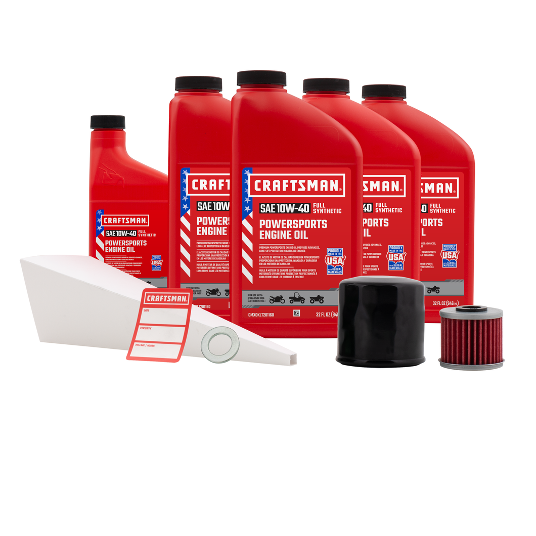 CRAFTSMAN 4.5 Quart 10W-40 Full Synthetic Oil Change Kit Fits Honda CRF1000L, RVT1000R, VFR750F, VTR1000