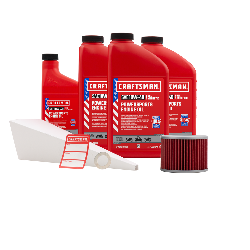 CRAFTSMAN 3.5 Quart 10W-40 Full Synthetic Oil Change Kit Fits Honda CB650C, CB650SC, CB750K, GL1100, GL1200