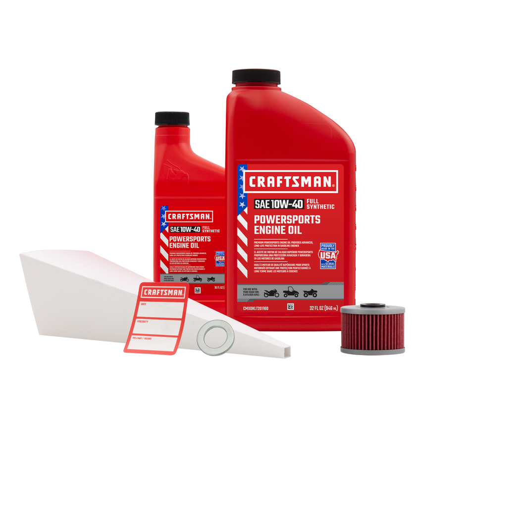 CRAFTSMAN 1.5 Quart 10W-40 Full Synthetic Oil Change Kit Fits Honda XR250L, XR250R, XR250