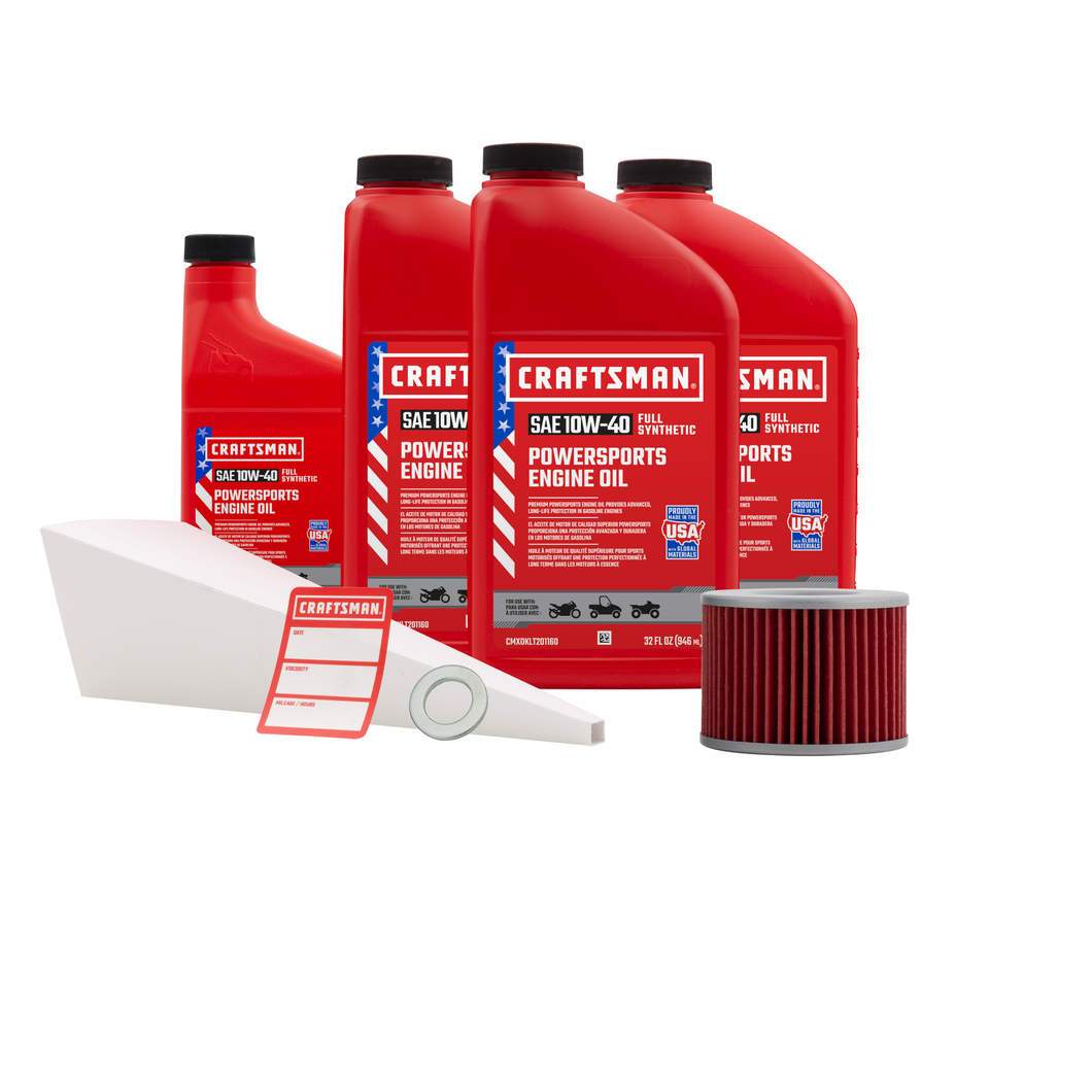 CRAFTSMAN 3.5 Quart 10W-40 Full Synthetic Oil Change Kit Fits Honda CB400F, CB500, CB500F, CB550F