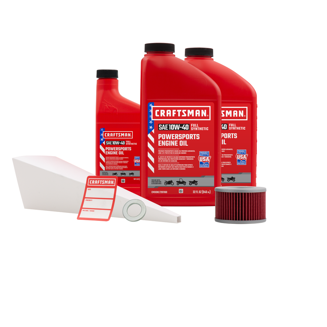 CRAFTSMAN 2.5 Quart 10W-40 Full Synthetic Oil Change Kit Fits Honda CMX450C Rebel 1986-1987