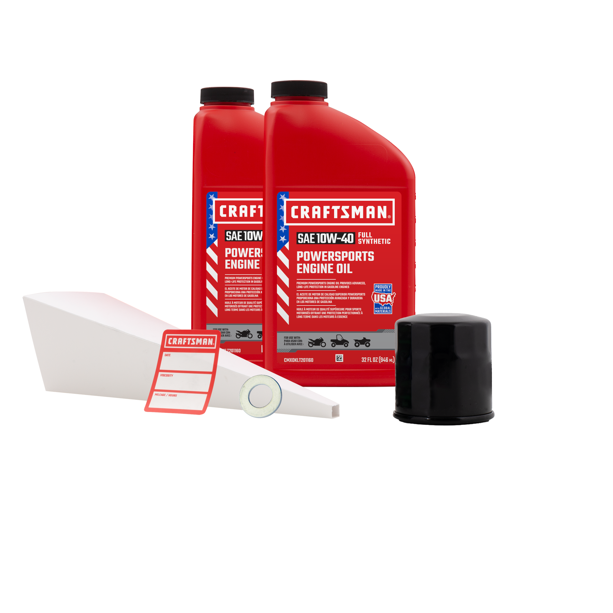 CRAFTSMAN 2 Quart 10W-40 Full Synthetic Oil Change Kit Fits Kawasaki KAF400  Mule SX, KAF400 Mule 610 4x4 Realtree APG HD