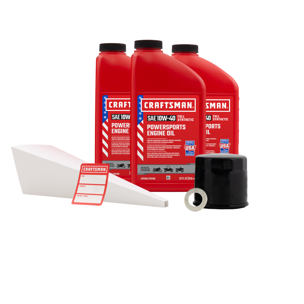 CRAFTSMAN 3 Quart 10W-40 Full Synthetic Oil Change Kit Fits Suzuki® GSX-R600, GSX-R750, GSX-S750