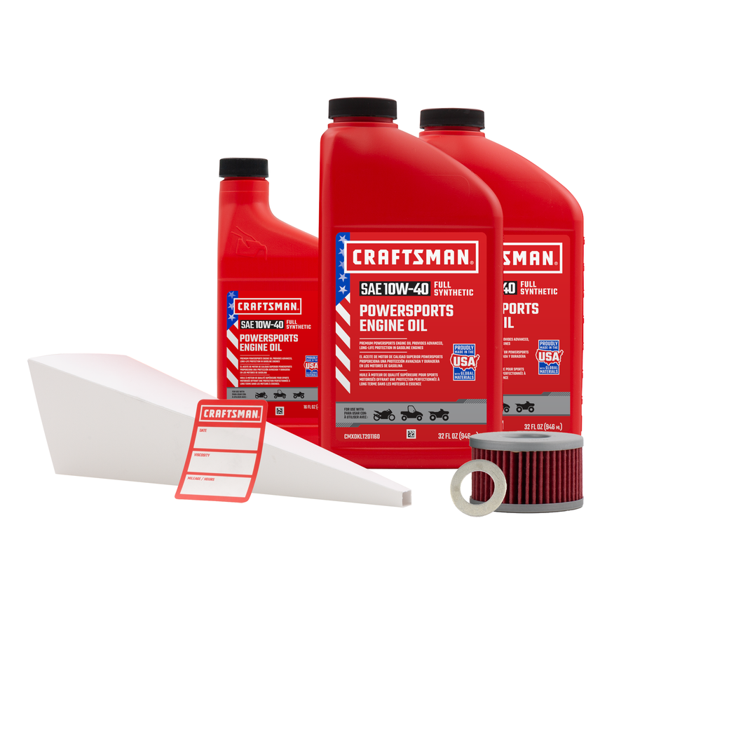 CRAFTSMAN 2.5 Quart 10W-40 Full Synthetic Oil Change Kit Fits Suzuki® LS650 Savage, S40 Boulevard
