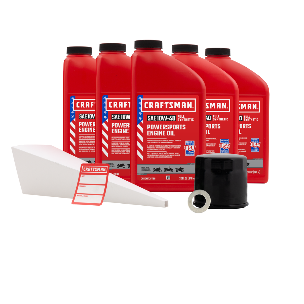 CRAFTSMAN 5 Quart 10W-40 Full Synthetic Oil Change Kit Fits Suzuki® GSX1100F GSX1100G GSX-R1100