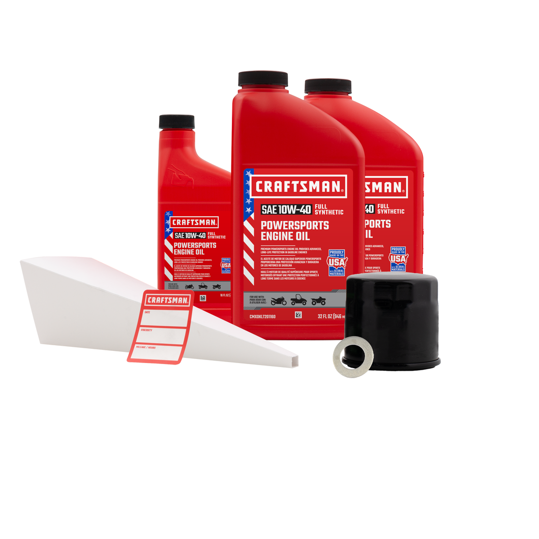 CRAFTSMAN 2.5 Quart 10W-40 Full Synthetic Oil Change Kit Fits Suzuki® VS700G