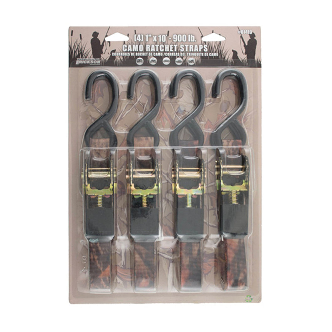 Erickson 01419 Camo Ratchet Straps (Set of 4)