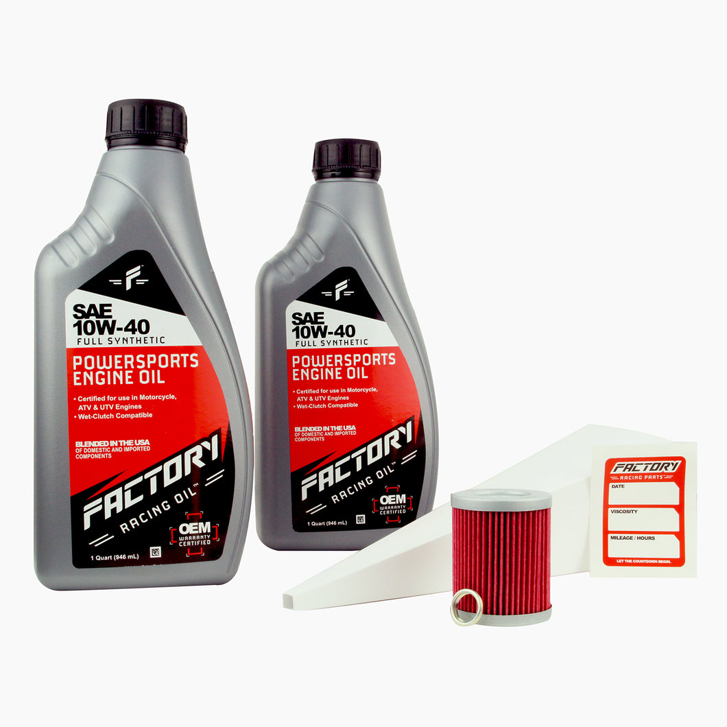 Factory Racing Parts SAE 10W-40 2 Quart Oil Change Kit For Suzuki Burgman 400/400S