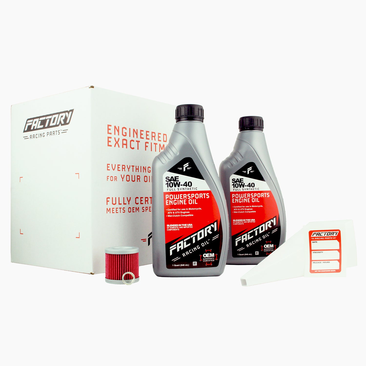 Factory Racing Parts SAE 10W-40 2 Quart Oil Change Kit For Suzuki DR-Z400  DR-Z400SM