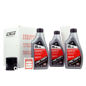 Factory Racing Parts SAE 10W-40 3 Quart Oil Change Kit For Kawasaki Ninja / Versys