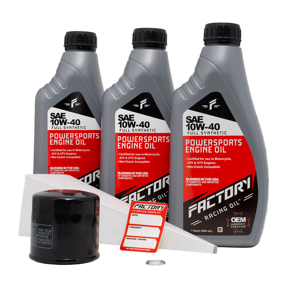 Factory Racing Parts SAE 10W-40 3 Quart Oil Change Kit For Yamaha