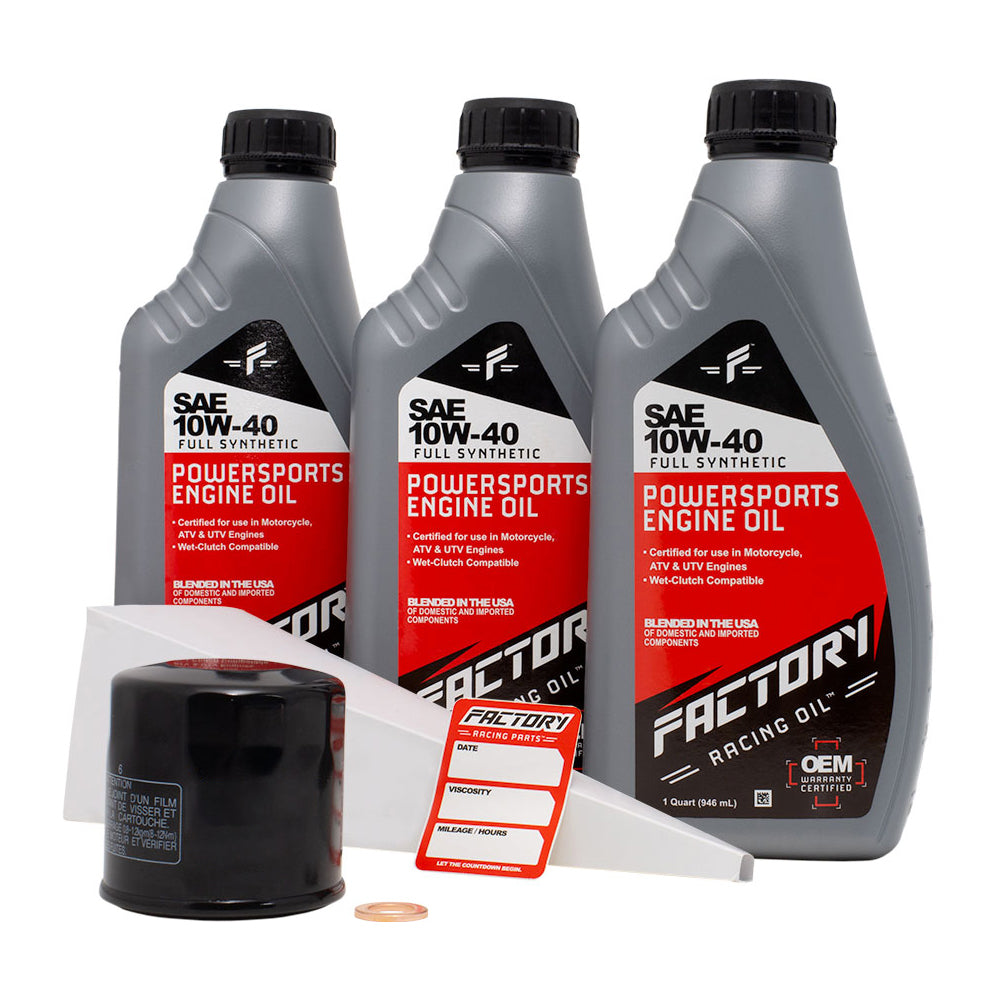 Factory Racing Parts SAE 10W-40 3 Quart Oil Change Kit For Yamaha Grizzly 350