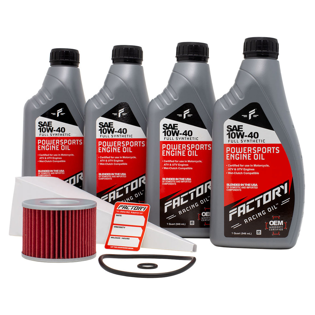 Factory Racing Parts SAE 10W-40 4 Quart Oil Change Kit For Kawasaki ZG1000 Concours