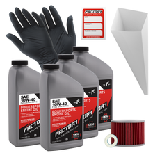 Load image into Gallery viewer, Factory Racing Parts SAE 10W-40 Full Synthetic 4 Quart Oil Change Kit compatible with Kawasaki ZL600 Eliminator, ZX600 ZX900 ZX1000 Ninja, ZXR1200
