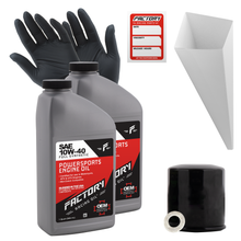 Load image into Gallery viewer, Factory Racing Parts SAE 10W-40 Full Synthetic 2 Quart Oil Change Kit compatible with Kawasaki EN650 Vulcan S, EX650 Ninja, KLE650 Versys, Z650
