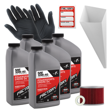 Load image into Gallery viewer, Factory Racing Parts SAE 10W-40 Full Synthetic 5 Quart Oil Change Kit compatible with Kawasaki Z750 GT750, ZX750 GPZ750, ZR1100
